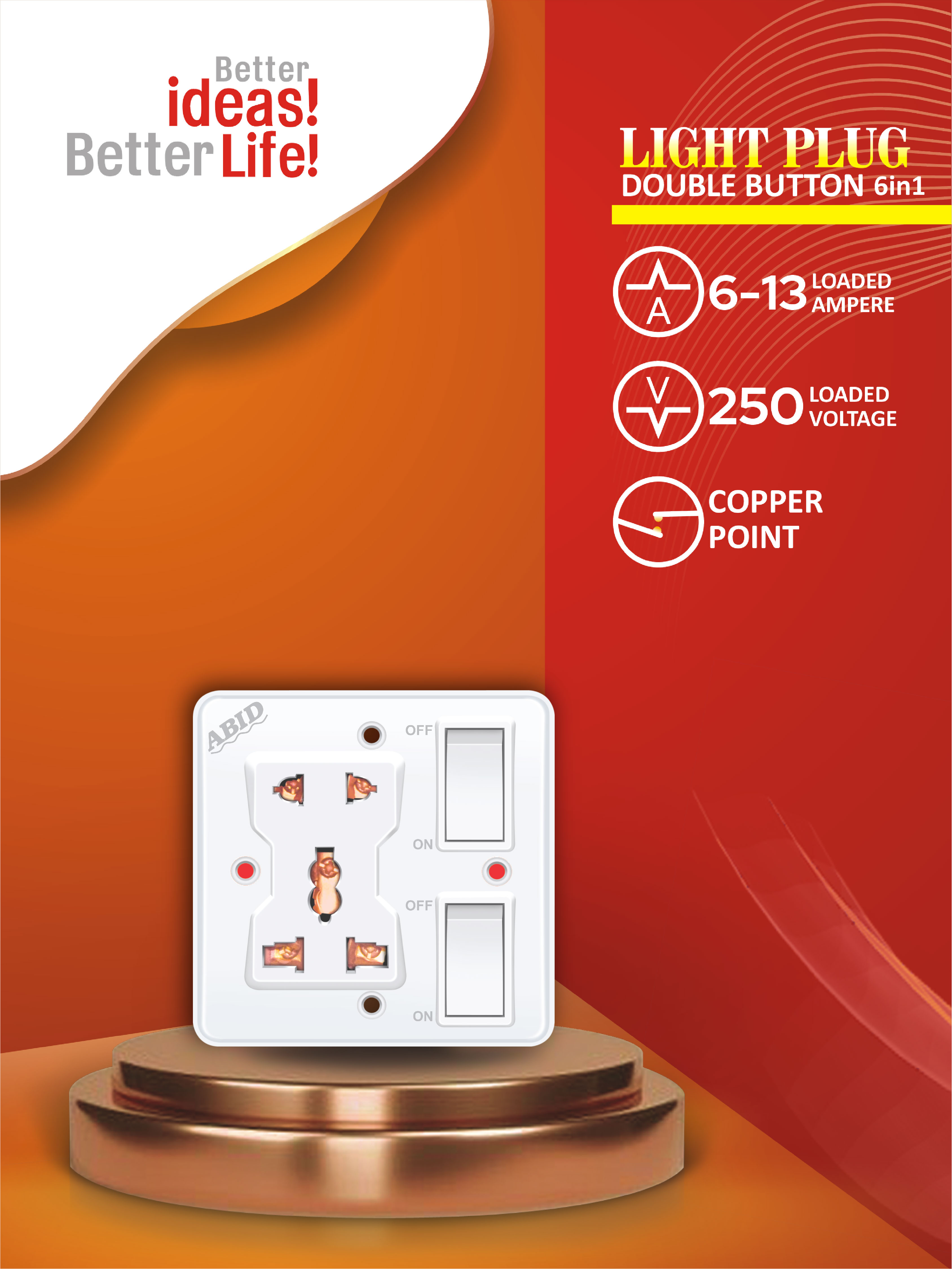 Light Plug Double Button 6in1