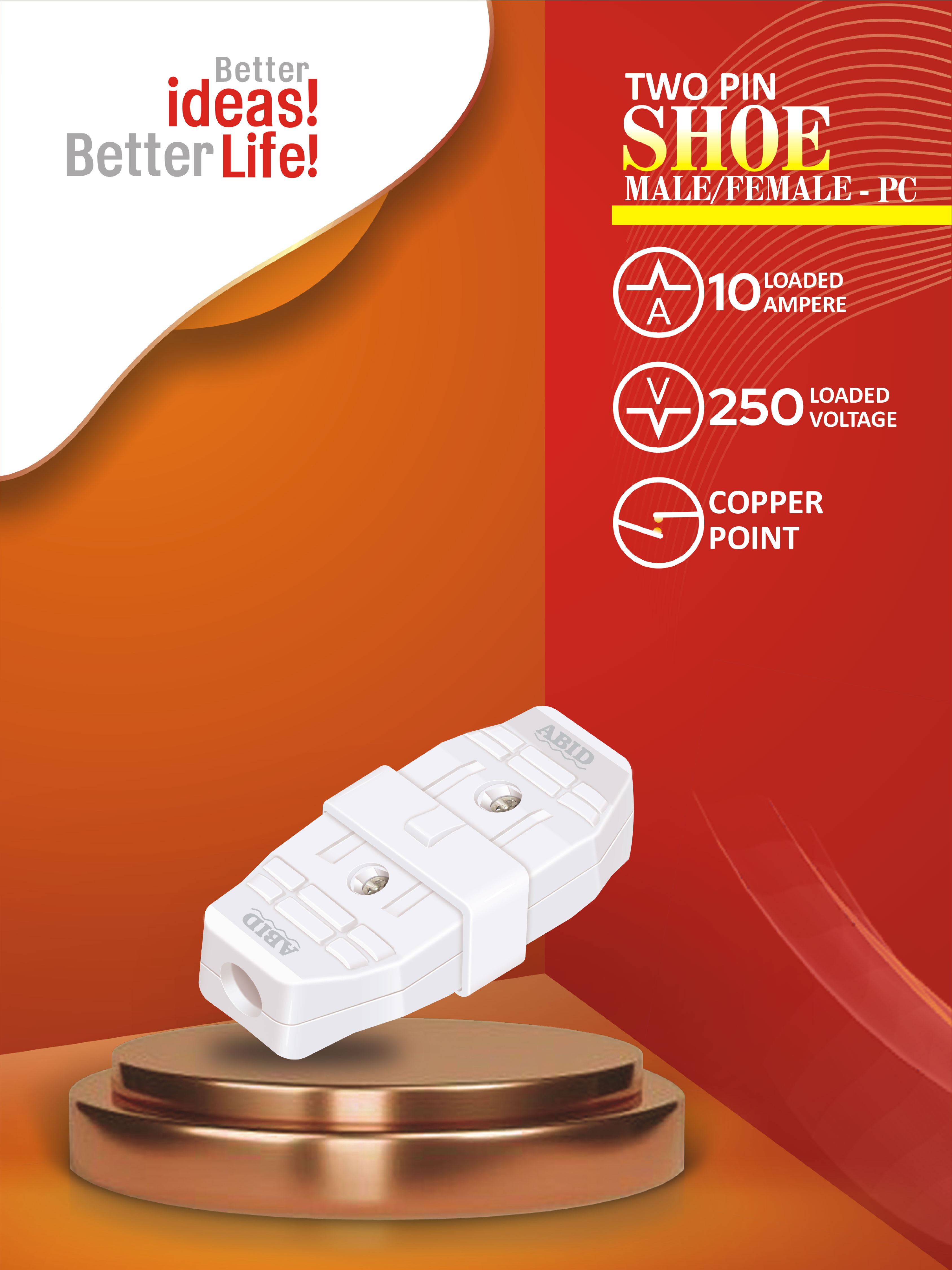 Two Pin Shoe Male Female PC