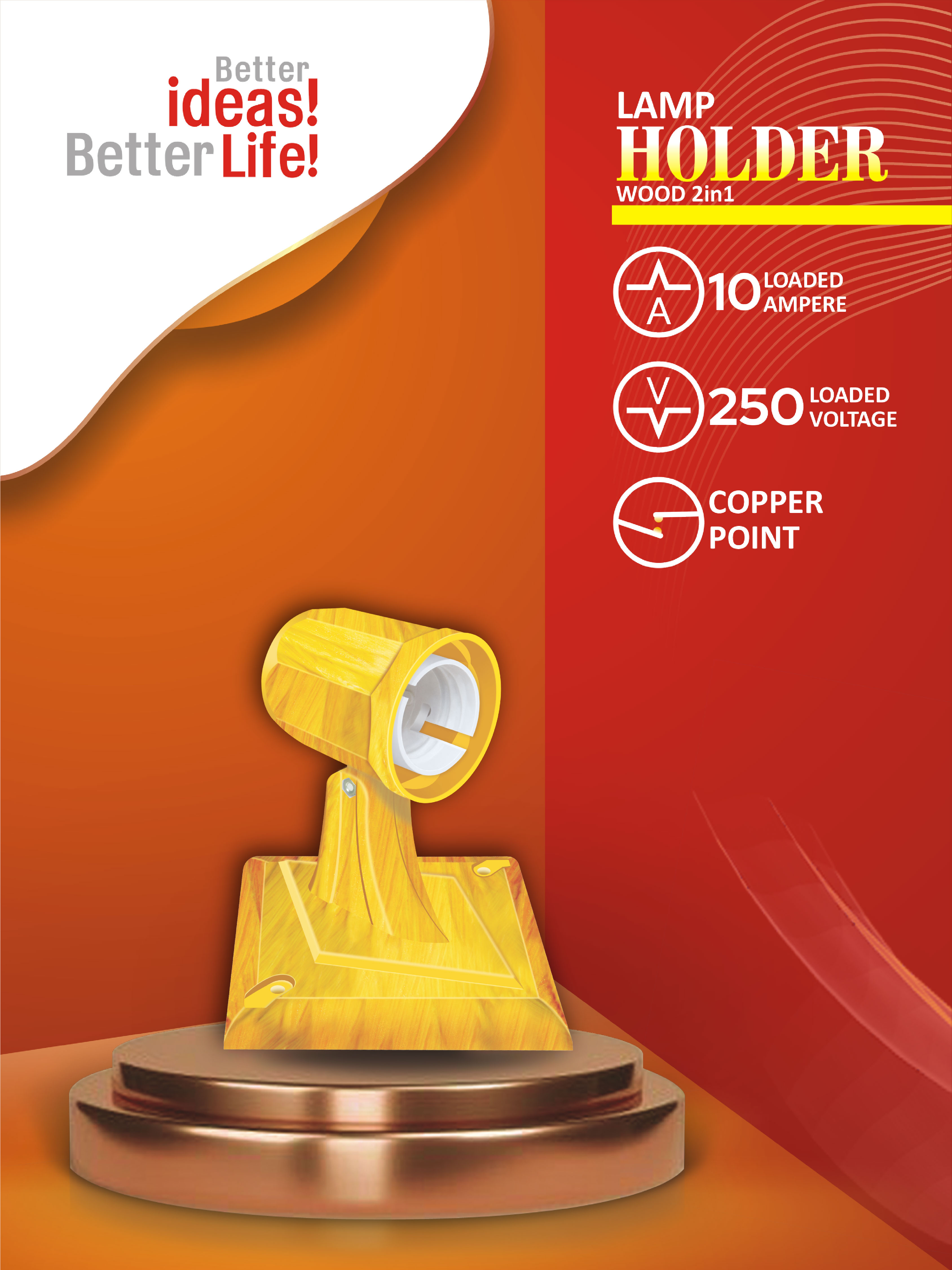 Lamp Holder Wood 2in1