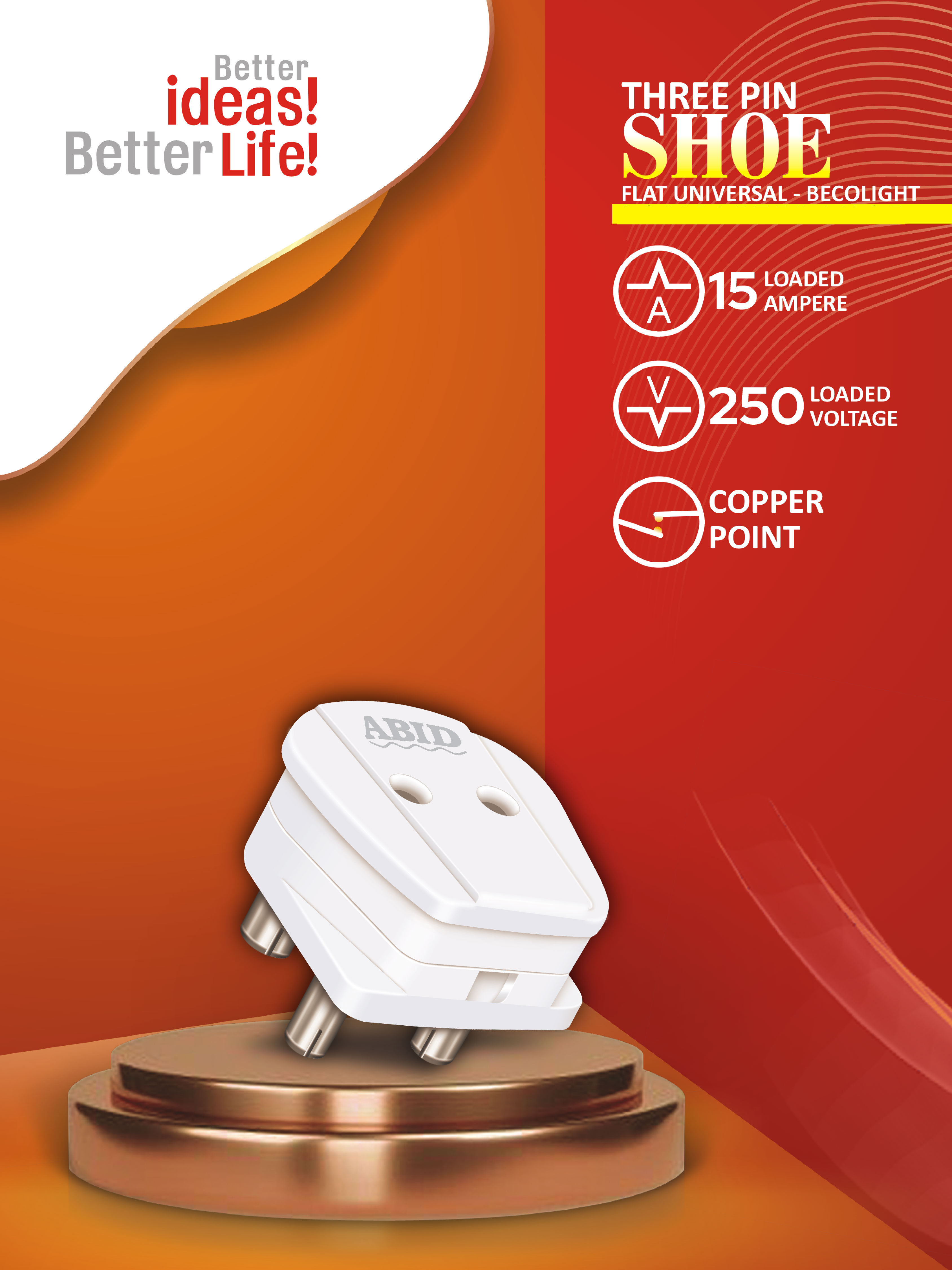 3 Pin Shoe Choras Universal Bakelite 15A