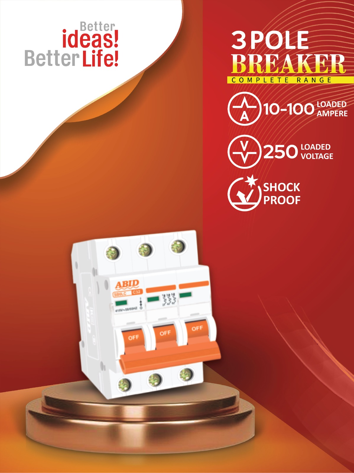 Three Pole Breaker (10-16-20-32) AMP