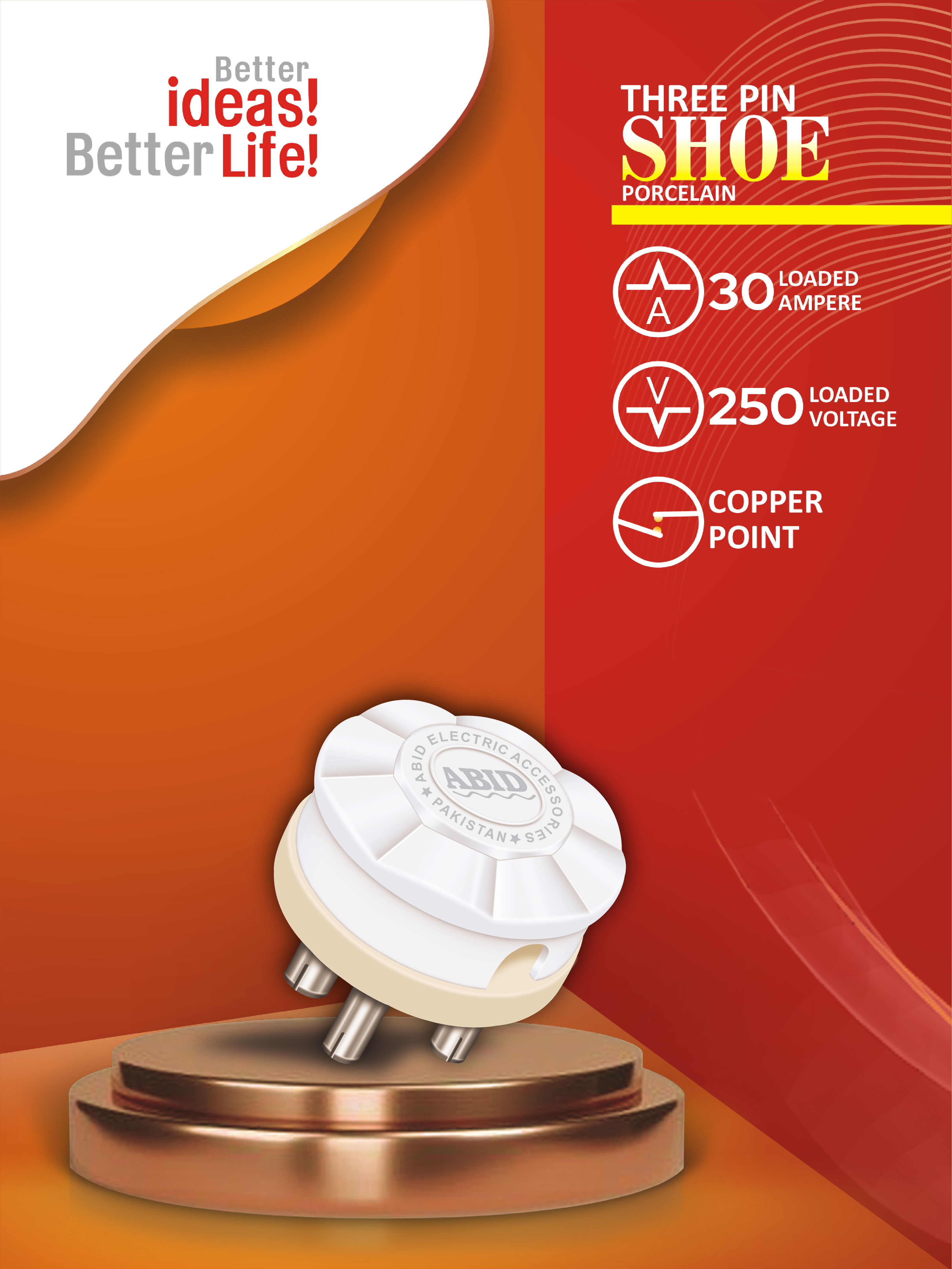 3 Pin Shoe Porcelain 30A