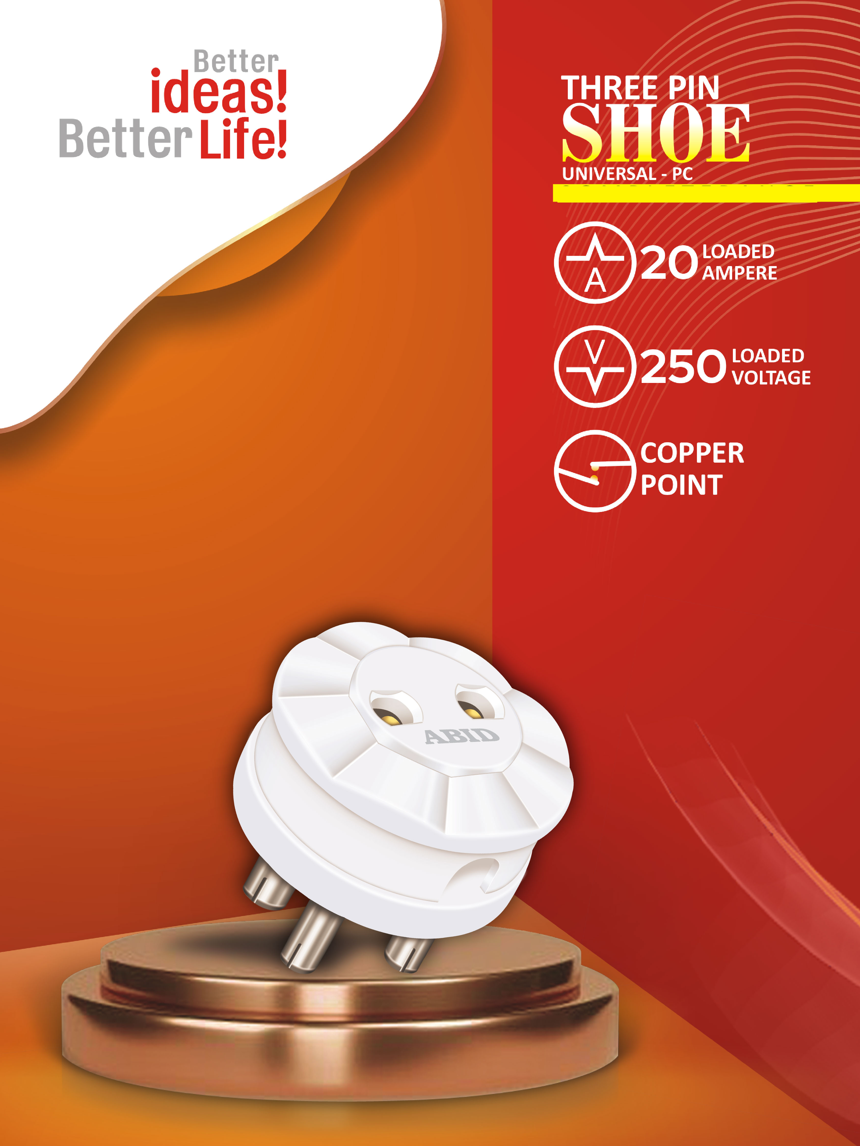 3 Pin Shoe Universal 20A PC