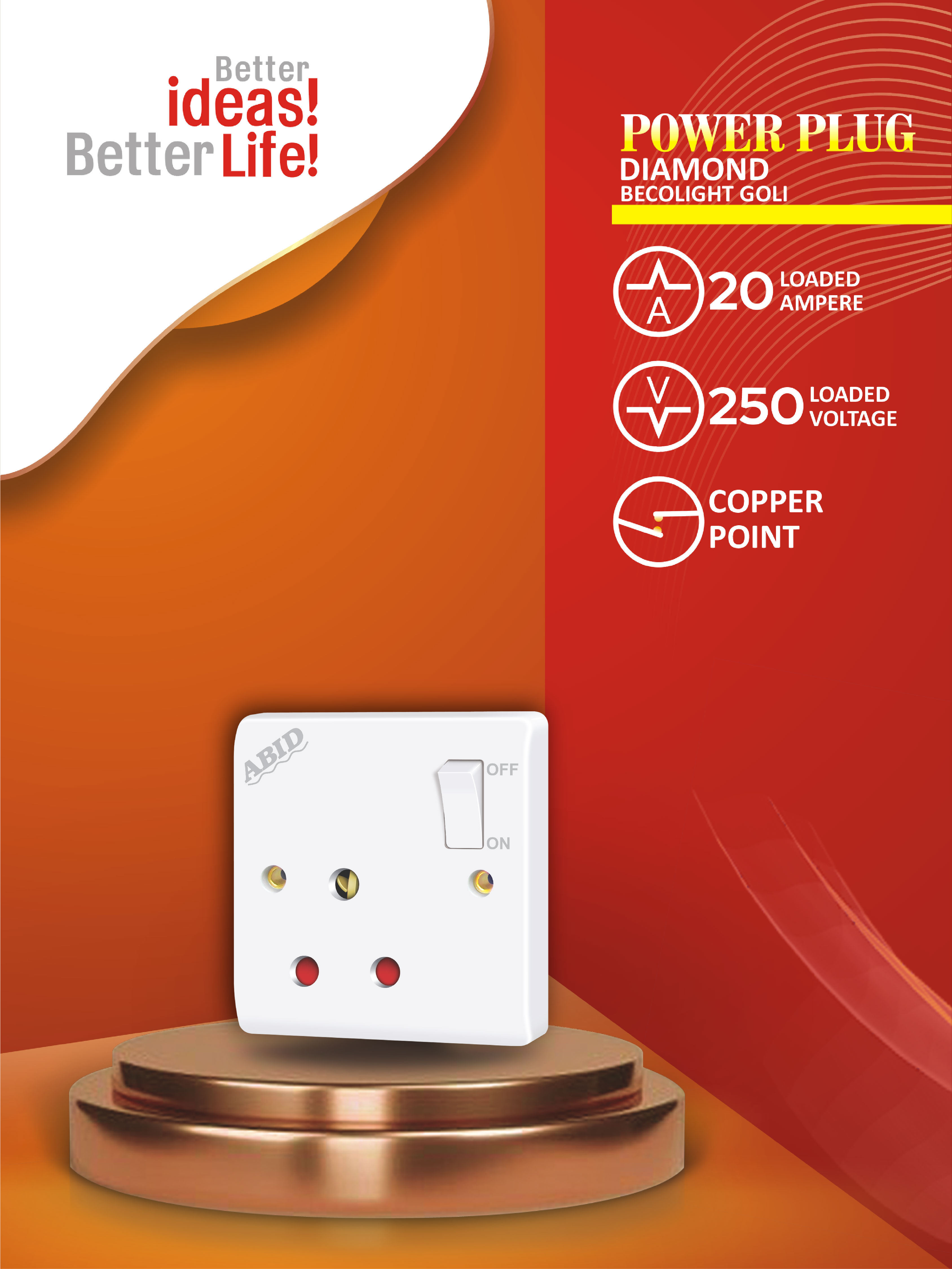 Power Plug Diamond Bakelite Goli