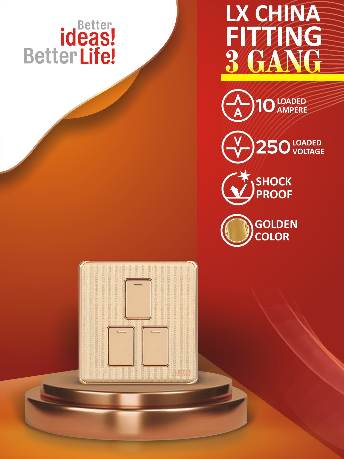 Three Switch Plate (3G)